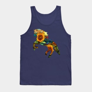 Sunflower Stained Glass Horse Tank Top